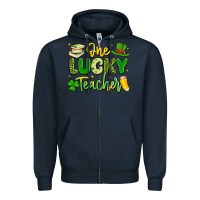 Navy one lucky teacher Zipper Hoodie - Artiststas