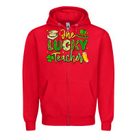 Red one lucky teacher Zipper Hoodie - Artiststas