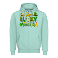 Seafoam one lucky teacher Zipper Hoodie - Artiststas