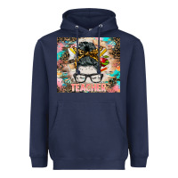 Navy teacher messy bun tumbler Heavyweight Hoodie - BarkalooDesign