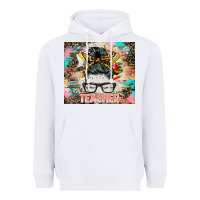 White teacher messy bun tumbler Heavyweight Hoodie - BarkalooDesign