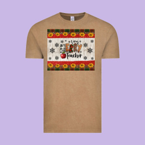 Very Merry Teacher Vintage Tee Designed By Jasminsmagicworld