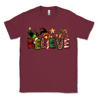 Burgundy christmas believe Classic Tee - texasbilliewilder