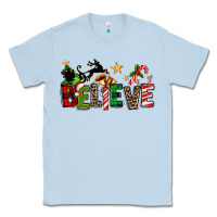 Dusty Blue christmas believe Classic Tee - texasbilliewilder