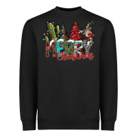 Black Merry Christmas Heavyweight Sweatshirt - CowhideDigitalArt