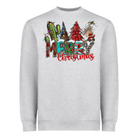 Heather Grey Merry Christmas Heavyweight Sweatshirt - CowhideDigitalArt