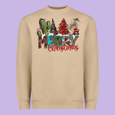 Merry Christmas Heavyweight Sweatshirt Designed By Cowhidedigitalart