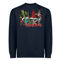 Navy Merry Christmas Heavyweight Sweatshirt - CowhideDigitalArt