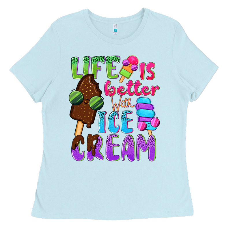 Life Is Better With Ice Cream Ladies Tee by NancyCooperArtShop | Teevron