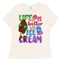 Bone Life is better with ice cream Ladies Tee - NancyCooperArtShop