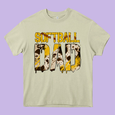 Softball Dad Heavy Core Tee Designed By Bettercallsaul