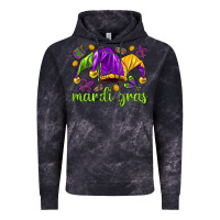 Cloud Black Mardi Gras with jester hat Vintage Hoodie - HowdyJamesFarm