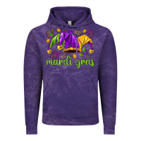 Cloud Purple Mardi Gras with jester hat Vintage Hoodie - HowdyJamesFarm
