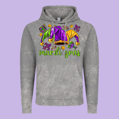Mardi Gras With Jester Hat Vintage Hoodie Designed By Howdyjamesfarm