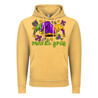 Vintage Mustard Mardi Gras with jester hat Vintage Hoodie - HowdyJamesFarm