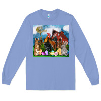 Colony Blue Farm animals 20oz Long Sleeve Tee - OliviaCreatesArt