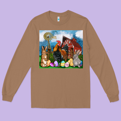 Farm Animals 20oz Long Sleeve Tee Designed By Oliviacreatesart