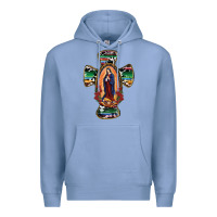 Colony Blue Our Lady Of Guadalupe Cross Premium Hoodie - RanaPortraitStore