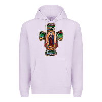 Lilac Our Lady Of Guadalupe Cross Premium Hoodie - RanaPortraitStore