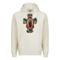 Oatmeal Heather Our Lady Of Guadalupe Cross Premium Hoodie - RanaPortraitStore