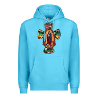 Ocean Blue Our Lady Of Guadalupe Cross Premium Hoodie - RanaPortraitStore