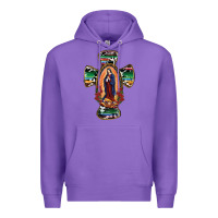Purple Our Lady Of Guadalupe Cross Premium Hoodie - RanaPortraitStore