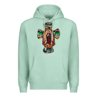 Seafoam Our Lady Of Guadalupe Cross Premium Hoodie - RanaPortraitStore