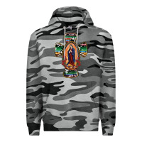 Slate Camo Our Lady Of Guadalupe Cross Premium Hoodie - RanaPortraitStore