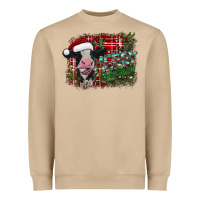 Mushroom merry christmas cow Heavyweight Sweatshirt - CowhideDigitalArt