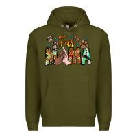Army Green fur mama Premium Hoodie - CowhideDigitalArt