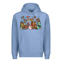 Colony Blue fur mama Premium Hoodie - CowhideDigitalArt