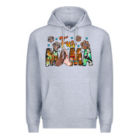 Heather Grey fur mama Premium Hoodie - CowhideDigitalArt