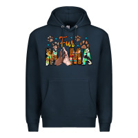 Navy fur mama Premium Hoodie - CowhideDigitalArt
