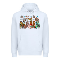 White fur mama Premium Hoodie - CowhideDigitalArt