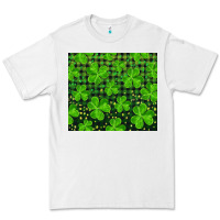 White Saint Patricks Day Shamrock And Plaid Premium Tee - RanaPortraitStore