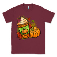Burgundy Fall pumpkin coffee Classic Tee - NancyCooperArtShop