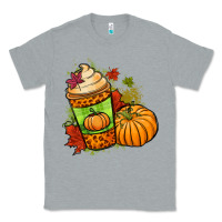 Heather Grey Fall pumpkin coffee Classic Tee - NancyCooperArtShop