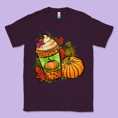 Fall Pumpkin Coffee Classic Tee Designed By Nancycooperartshop