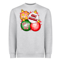 Heather Grey merry christmas ball Heavyweight Sweatshirt - CowhideDigitalArt