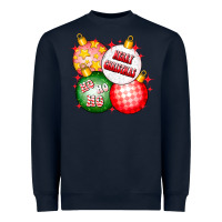 Navy merry christmas ball Heavyweight Sweatshirt - CowhideDigitalArt