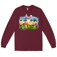 Burgundy Easter Day camper Long Sleeve Tee - OliviaCreatesArt