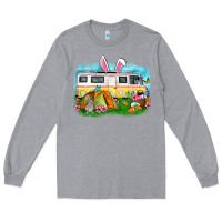 Heather Grey Easter Day camper Long Sleeve Tee - OliviaCreatesArt