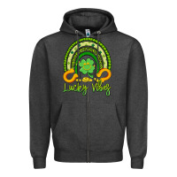 Charcoal Heather lucky vibes Zipper Hoodie - Artiststas