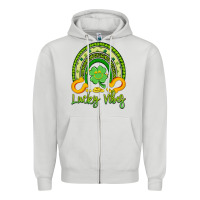 Dove Grey lucky vibes Zipper Hoodie - Artiststas