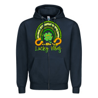 Navy lucky vibes Zipper Hoodie - Artiststas