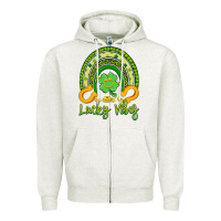 Oatmeal Heather lucky vibes Zipper Hoodie - Artiststas