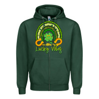 Sports Green lucky vibes Zipper Hoodie - Artiststas