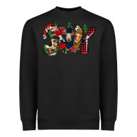 Black joy Christmas cows Heavyweight Sweatshirt - CowhideDigitalArt