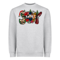Heather Grey joy Christmas cows Heavyweight Sweatshirt - CowhideDigitalArt