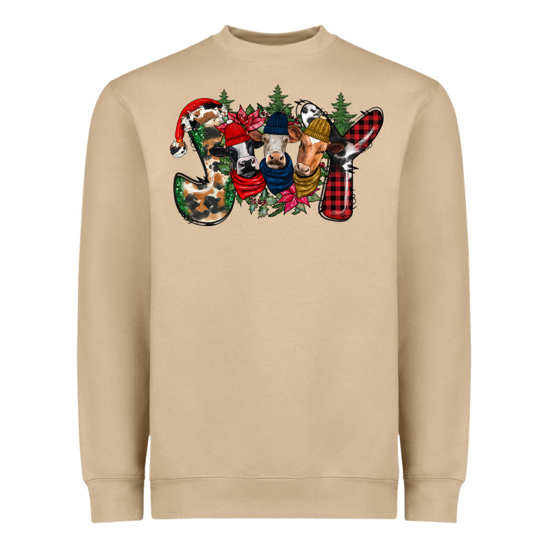 Joy Christmas Cows Heavyweight Sweatshirt by CowhideDigitalArt | Teevron